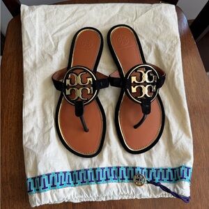 Tory Burch Black Suede Miller Sandals